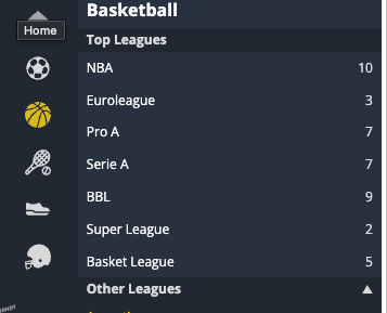 Screenshot of Betika's sports betting options, showcasing a diverse range of sports categories  